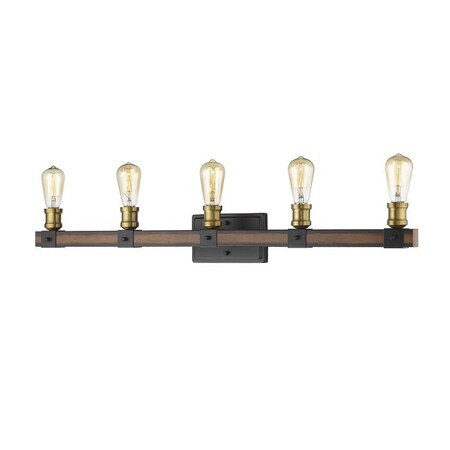 Z-Lite Kirkland 5 Light Vanity, Rustic Mahogany 472-5V-RM